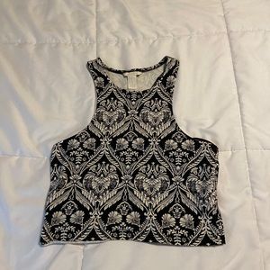 Black and White Cropped Tank Top